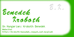 benedek kroboth business card